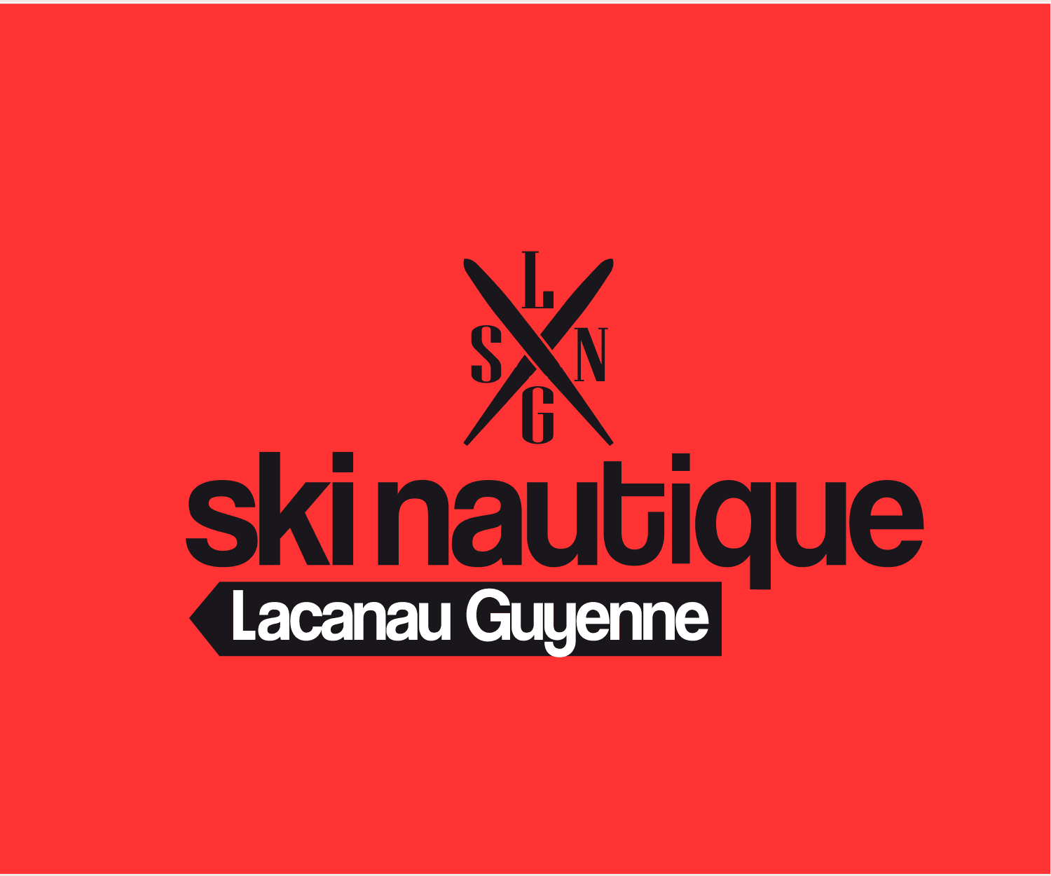 Logotype Lacanau — identité surf et lifestyle, typographie ouverte sur fond clair.